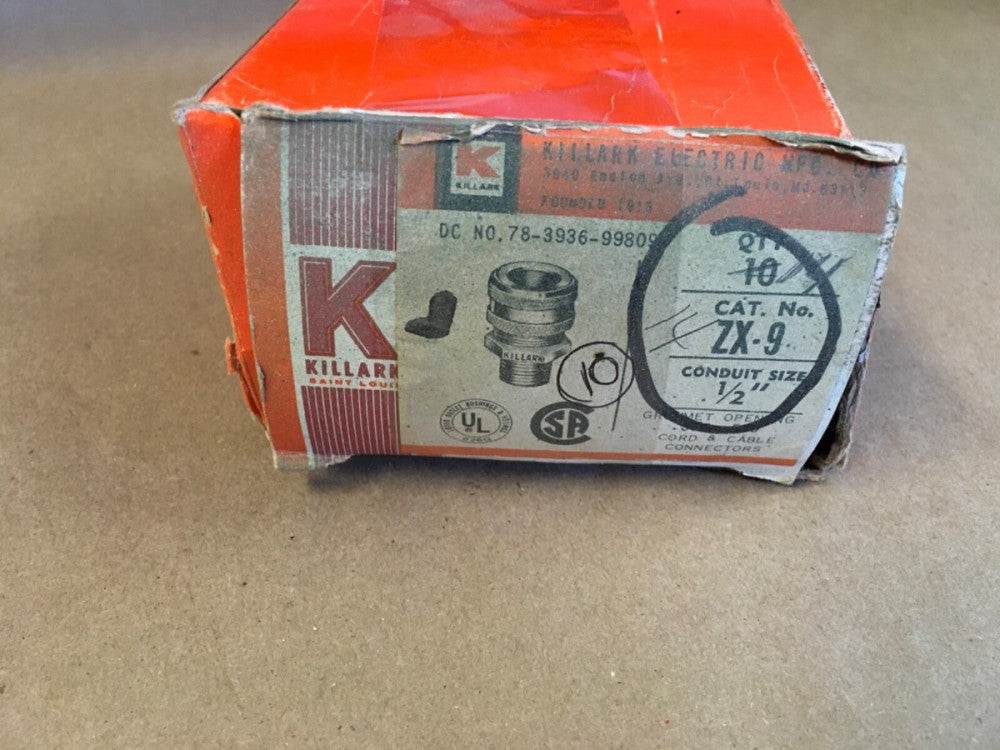 KILLARK ZX-9 CORD & CABLE CONNECTOR 1/2" *BOX OF 10*  (KB)