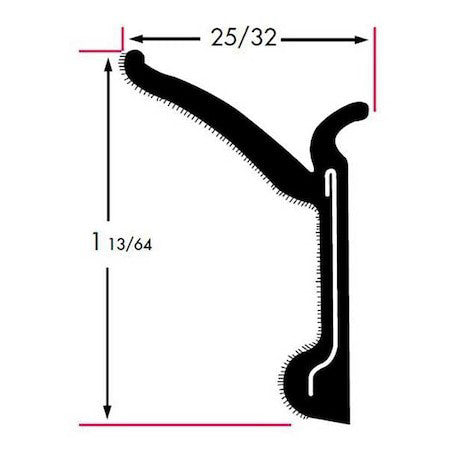 Fairchild 1369-4X2 Edge Trim, Beltline Without Stainless Steel Bead Rigid