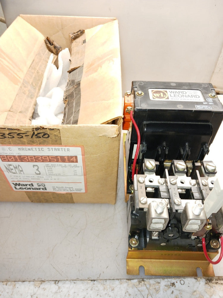 NEW WARD LEONARD SIZE 3 MOTOR STARTER 120 V COIL 8013B395114