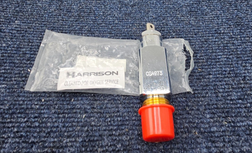 (QTY 2) Harrison CGA973 Oxygen Cylinder Post Valve Steel