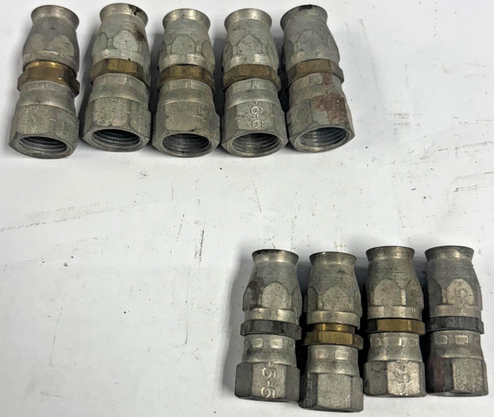 6AN 5AN JIC STRAIGHT STEEL HOSE TUBE FITTING ADAPTER LOT OF 9
