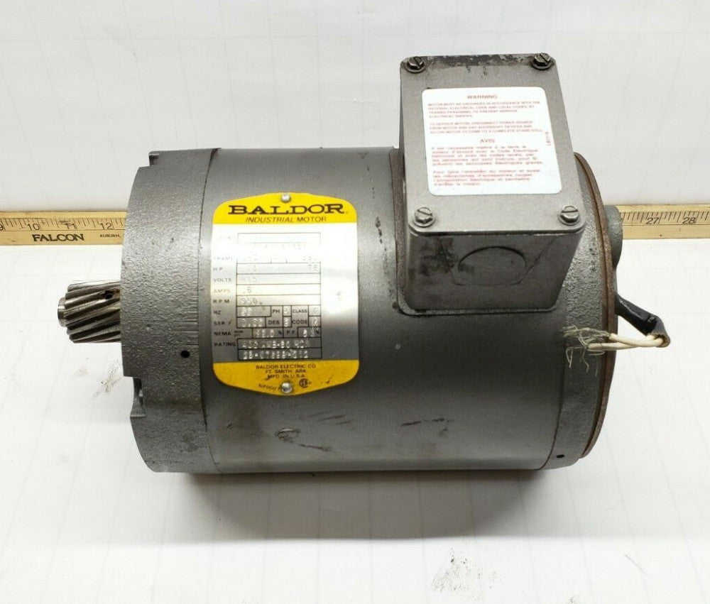 BALDOR .28 HP AC ELECTRIC MOTOR 415V 56C FRAME 950 RPM 50 HZ 3 PHASE