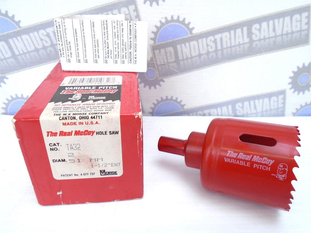 MK Morse - TA32 - 2", 51mm - Real McCoy BI-METAL Hole Saw - No Pilot Bit - (NIB)