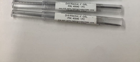 (QTY 2) Yardstore #40 P/N 40040 Solid Carbide Tapered Drill Reamer 6" OAL Steel