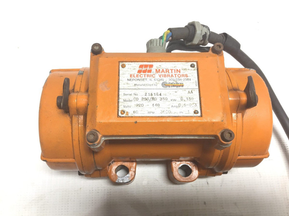 Martin CD 250/RD 350 Electric Vibrators 220-440 Volts 60Hz 3PH  3600RPM