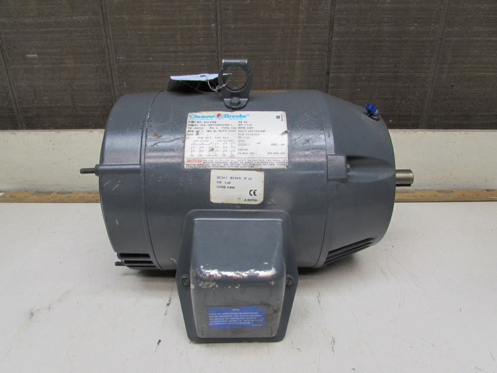 CLEAVER BROOKS 894-3588, 7 1/2HP, 200-230/460V, 3495RPM, REBUILT ! MAKE OFFER!