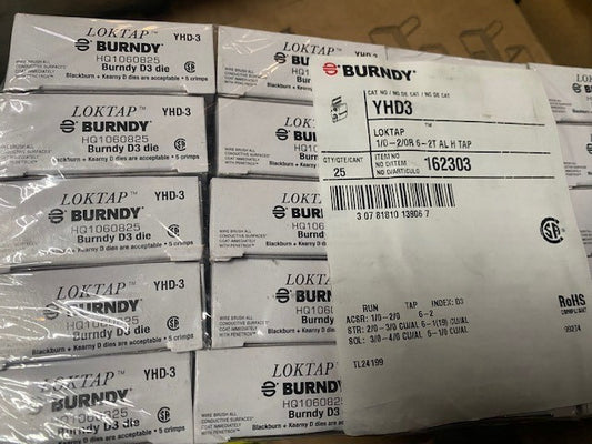 (25 PACK) Burndy YHD3 Compression Line Tap
