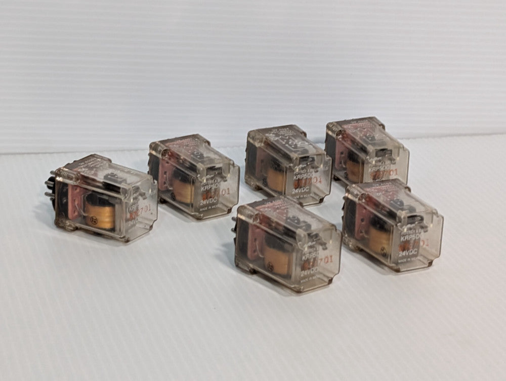 Lot of 6: Potter + Brumfield KRP5DG Relays, 24VDC, KRP-5-DG