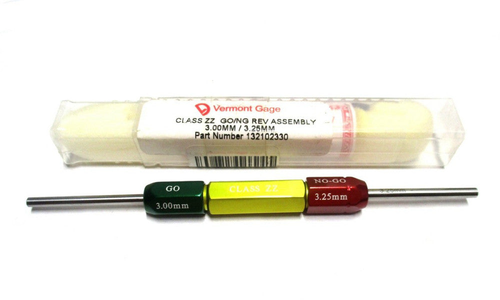 Vermont Gage 3.00mm - 3.25mm Class ZZ Go/No-Go Double End Rev Plug Gage Handle