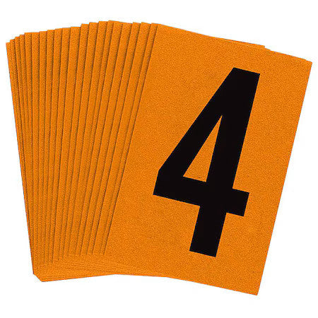 Brady 5910-4 Reflective Numbers And Letters,4,Pk25