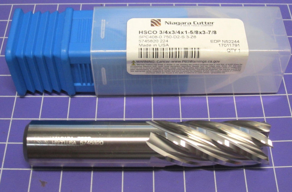 NIAGARA (17011791) 3/4" Square End Mill 6F HSCO 1-5/8" LOC