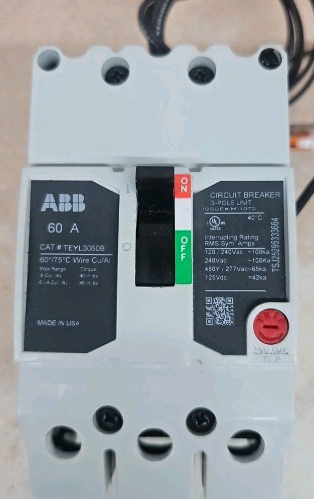 General Electric TEYL3060B Bolt-On Circuit Breaker 60A 3P 240V NTO SEE PICS