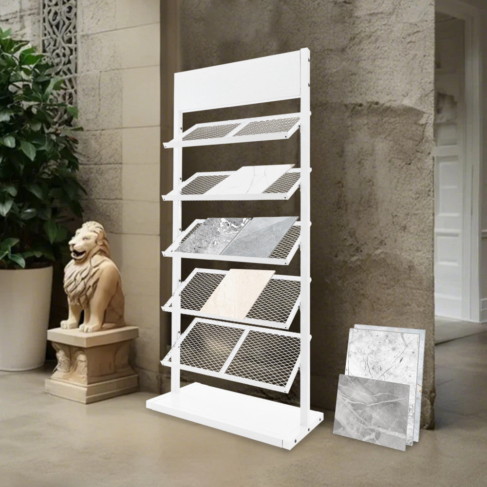 5-tier Ceramic Sample Display Rack Floor Porcelain Display Stand Rack  
