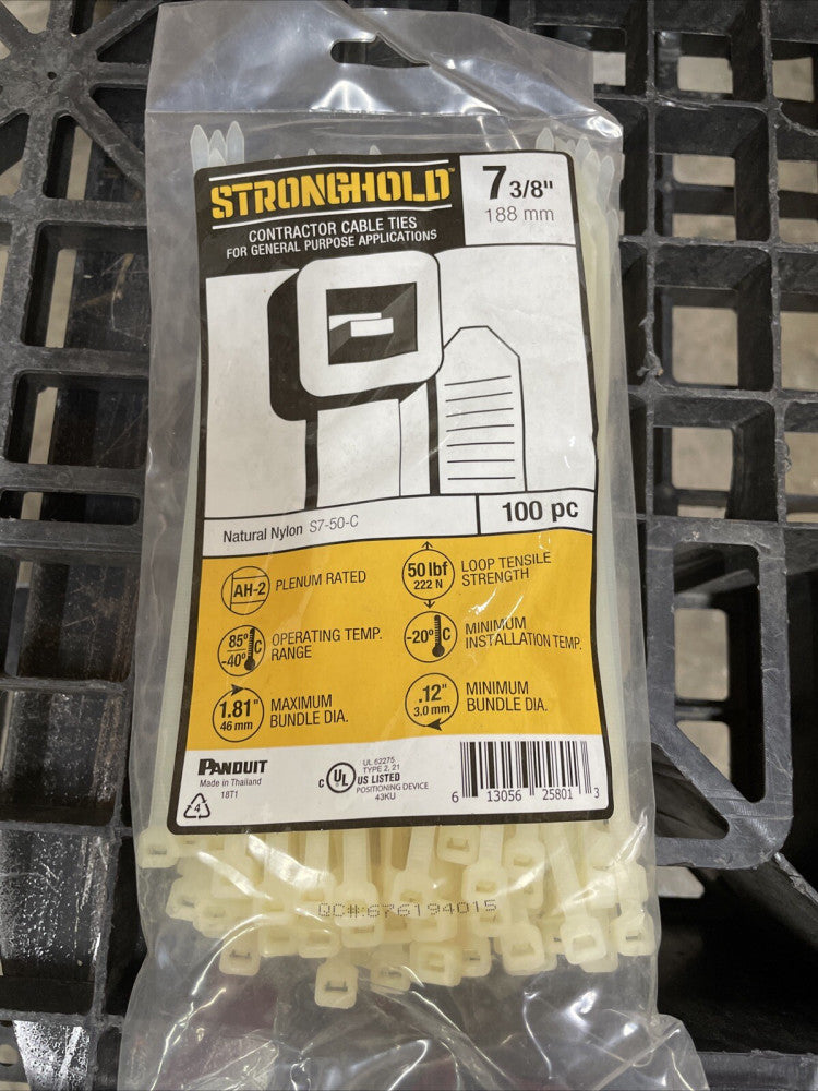 Box of 1000 Panduit StrongHold  Cable Tie S7-50-C