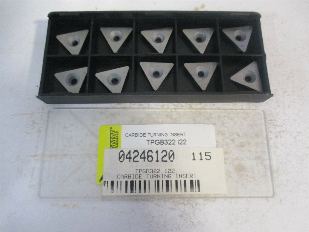 (112369209) TPGB322 I22 TPGB 3/8 x 1/32" OAL Carbide Turning Insert - Pack of 10