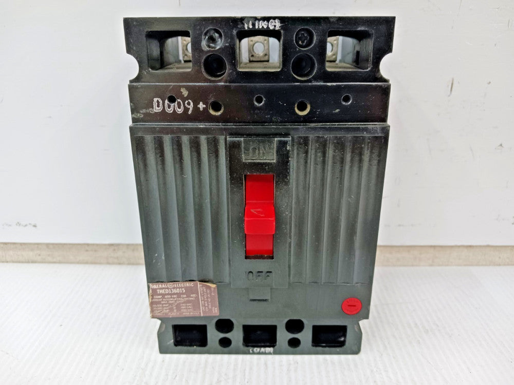GE General Electric 15 Amp Circuit Breaker 3 Pole 600 VAC 25kA THED136015