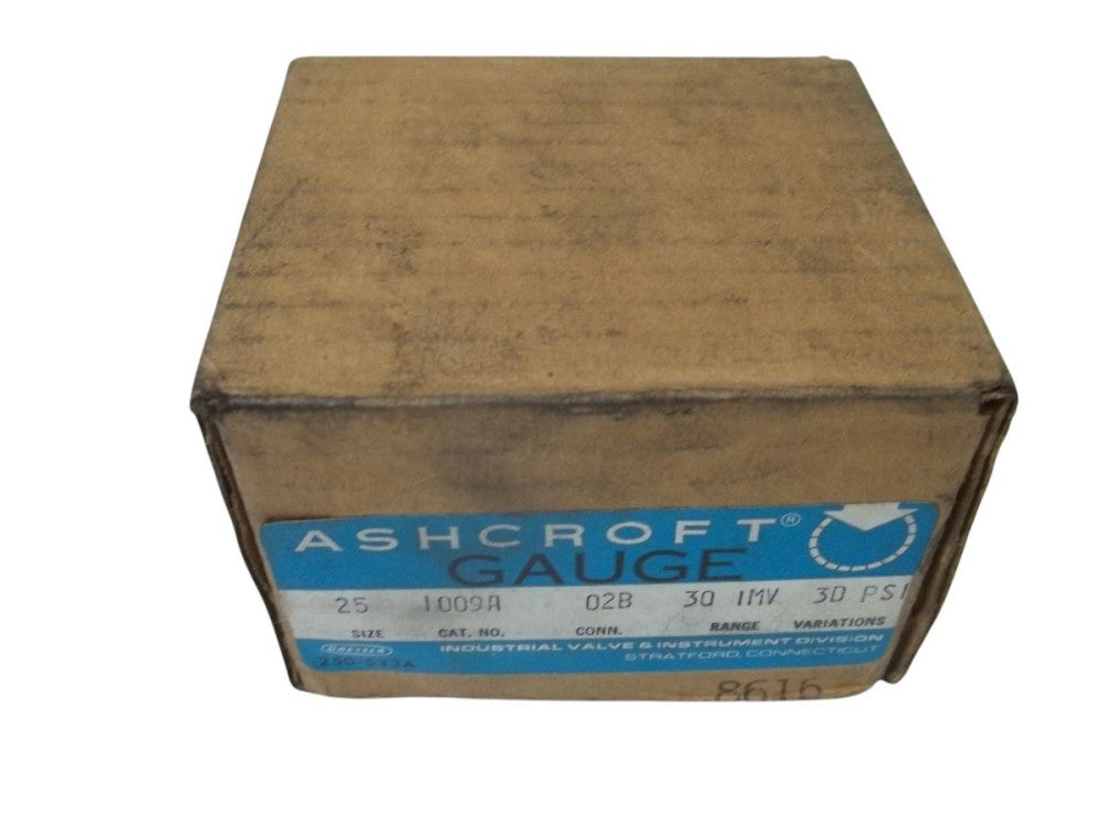 ASHCROFT 251009A02B-30IMV&30PSI PRESSURE GAUGE 30-0 IMV 0-30 PSI UNMP