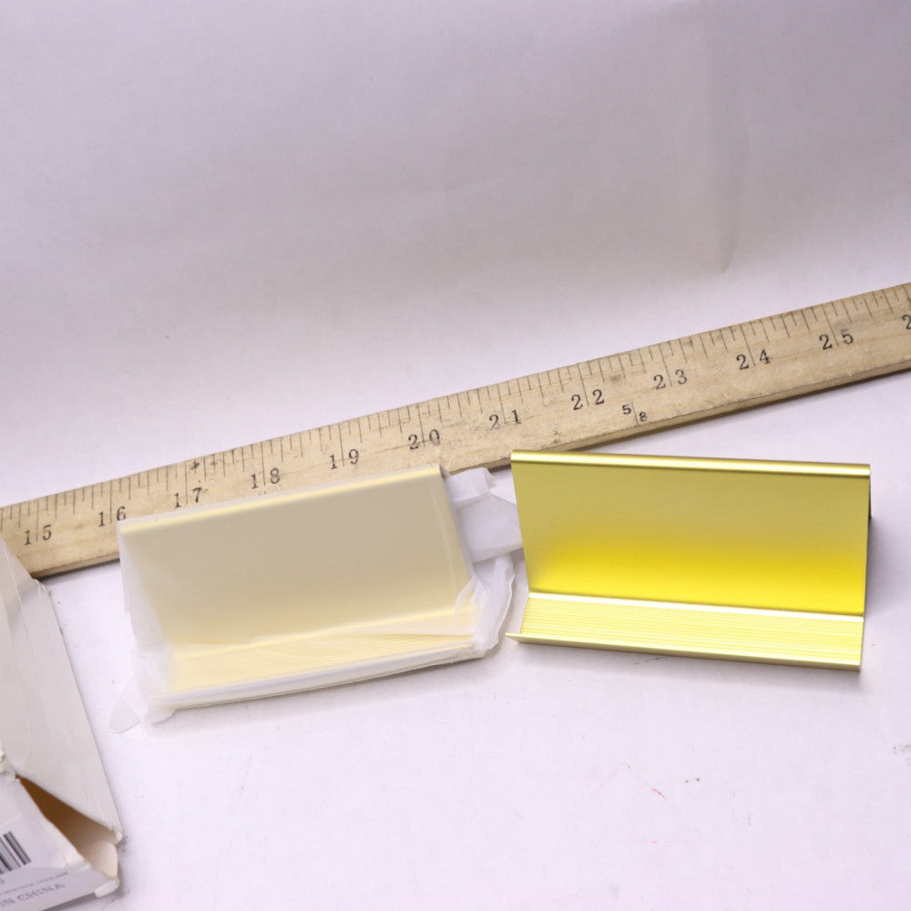 (2-Pk) Business Card Holders Desktop Display Stainless Steel Champagne Gold