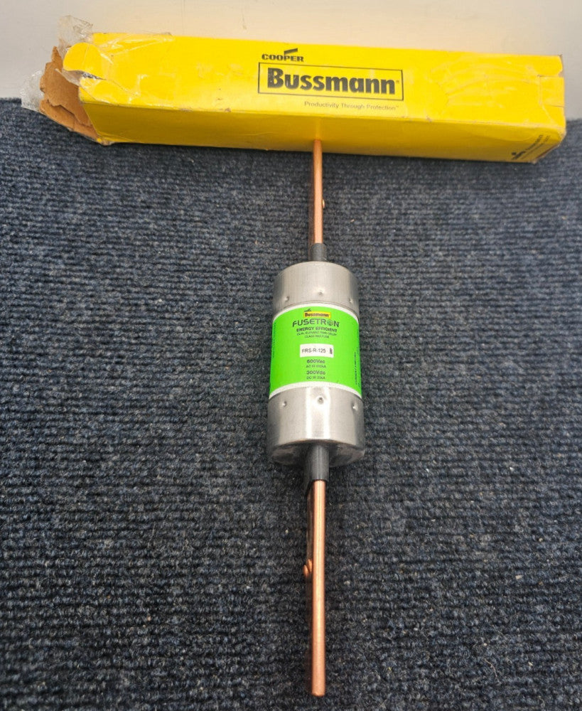 Cooper Bussmann Fusetron FRS-R-125 600V Electrical Fuse Dual-Element Time-Delay