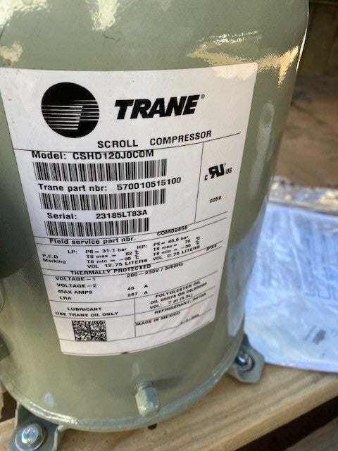 TRANE Compressor 13.4ton Scroll, COM09984 / 570010537100 / CSHD161J0D0M (NEW)