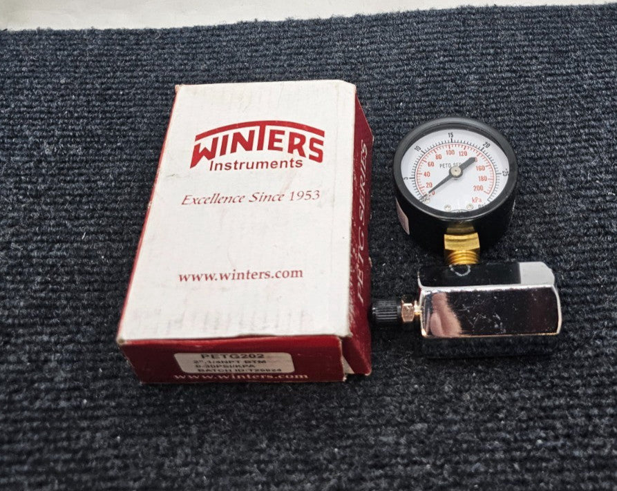Winters PETG202 2" PET Economy Gas Test Pressure Gauge 0-30 PSI 1/4 NPT