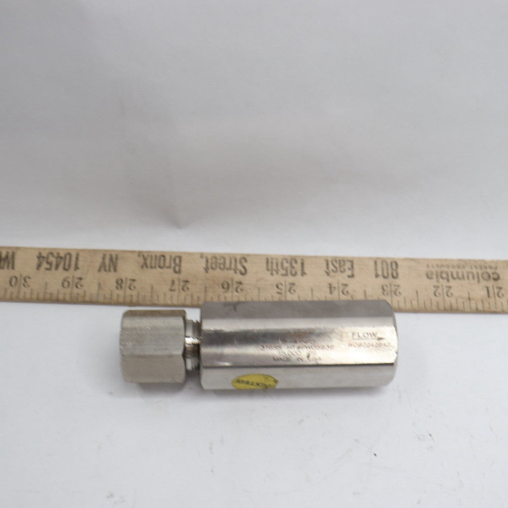 HIP Autoclave Ball Check Valve 316 Stainless Steel 1/2" FNPT PW05936