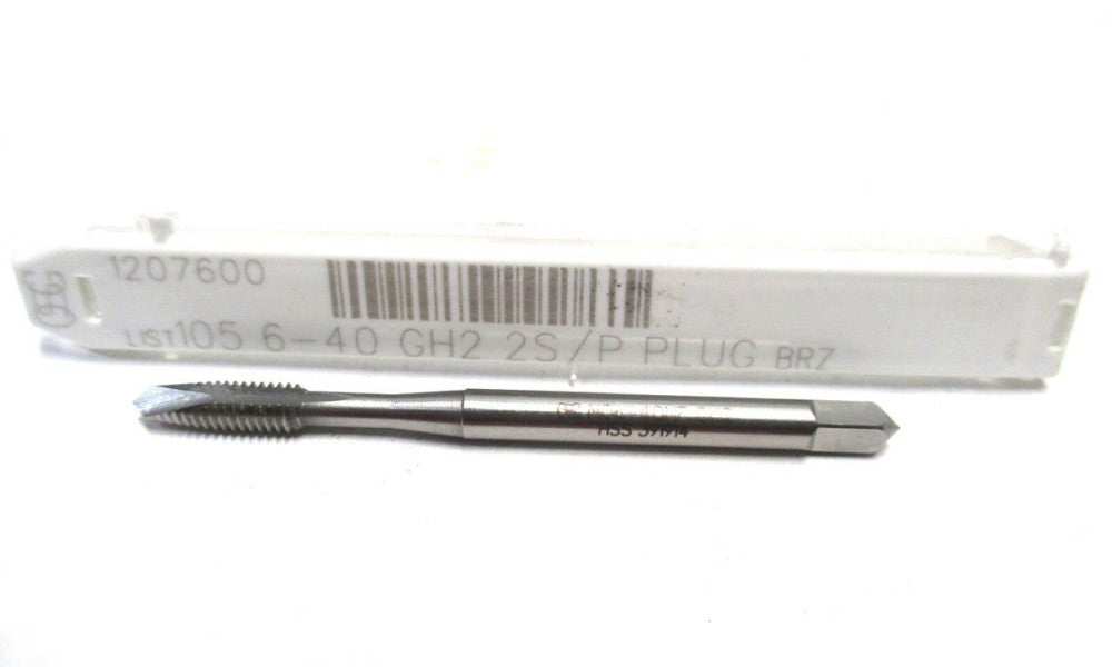 OSG (1207600) #6-40 UNF 2" OAL 2B/3B H2 2-Flute RH HSS Plug Spiral Point Tap