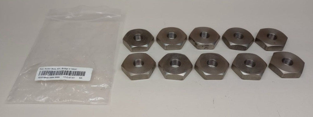 Nut 10037 Used Roller Bolt Nut 3/4"-16 Fine Thread (Pack of 10)