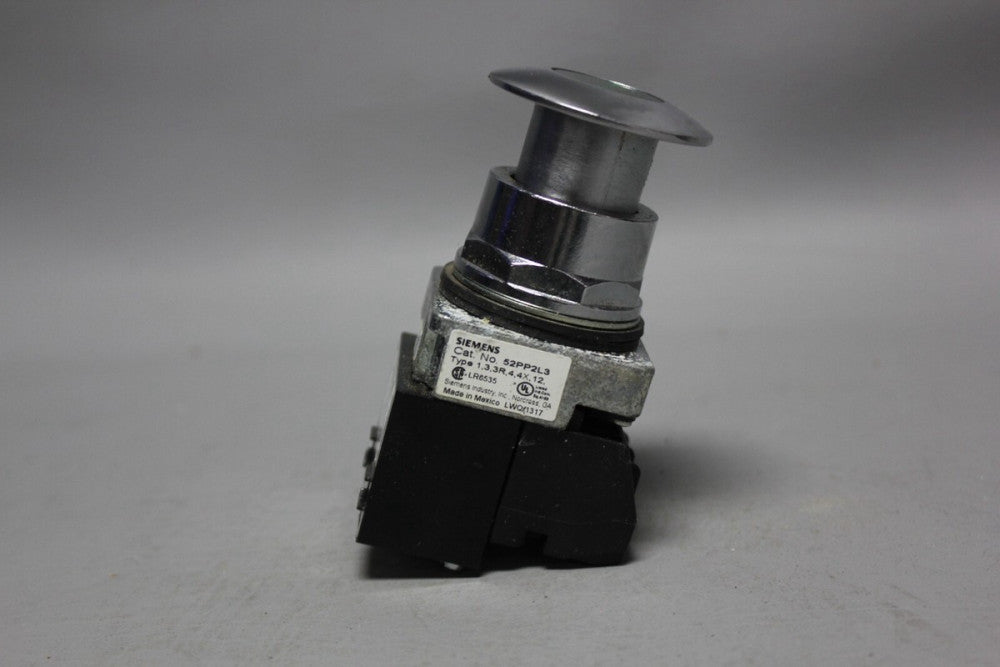 SIEMENS GREEN ILLUMINATED MUSHROOM HEAD PUSH PULL BUTTON 52PP2L3 W/52BJK