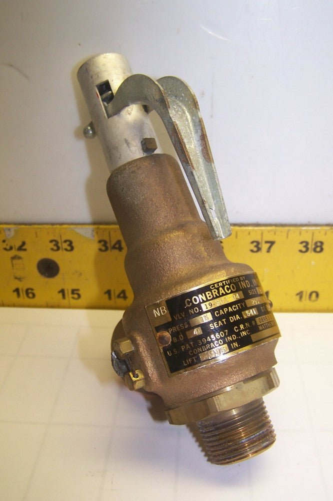 CONBRACO 3/4" SAFETY RELIEF VALVE 15 PRESSURE 295 LBS/HR  19-302-04