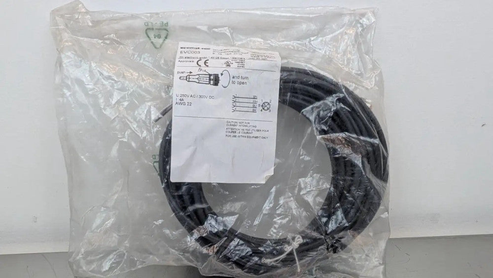 IFM Efector EVC003 Cordset ADOGH040MSS0010H04 4-Wire 5-Pin M12 Female Connector
