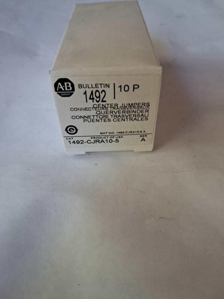 New! Allen Bradley 1492-CJRA10-5  Package of 10  Center Jumper   Plug in Type