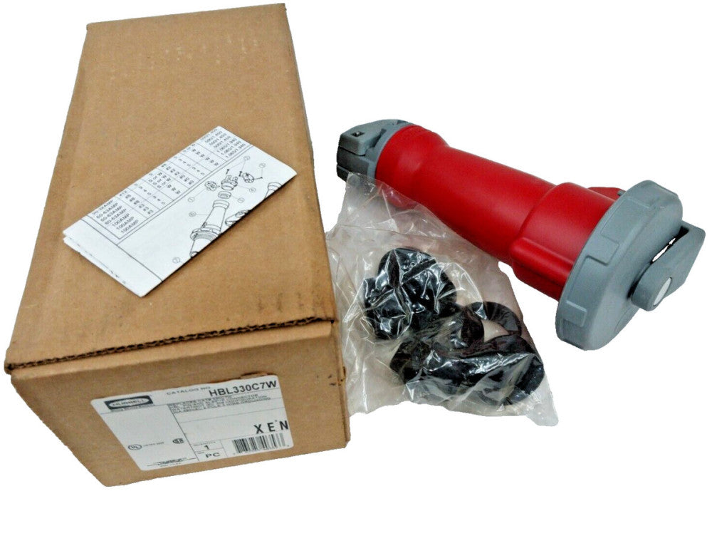 NEW HUBBELL PIN & SLEEVE CONNECTOR 30 AMP 480 VAC 2 POLE 3 WIRE  HBL330C7W