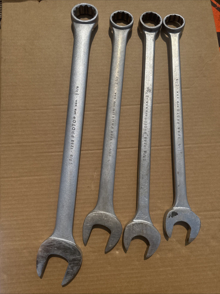 4 PROTO 12 Point Wrenches  1 5/8,  1 1/2, 1 7/16, 1 3/8