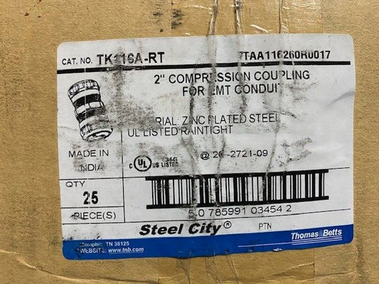 (25 Pack) Thomas & Betts TK116A-RT Wet Loc  2” Conduit Compression Coupling