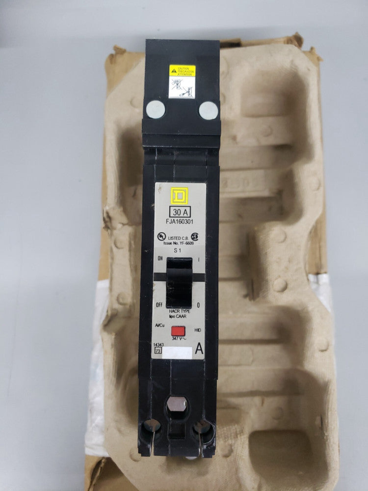 NEW OLD STOCK Square D FJA160301 Circuit Breaker 30Amp 1 Pole Type HACR