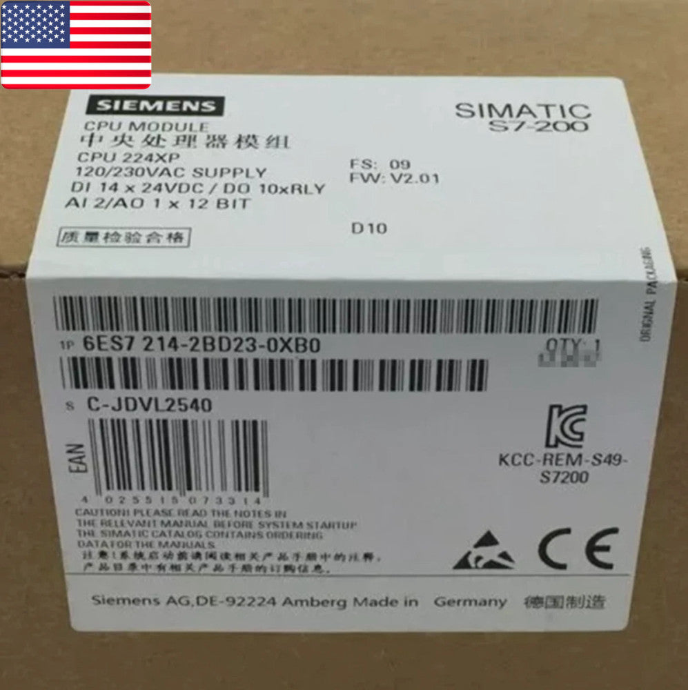 1PCS NEW Siemens 6ES7 214-2BD23-0XB0 6ES7214-2BD23-0XB0 CPU Module - US Stock