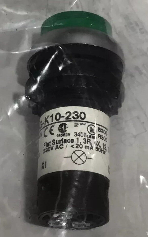 Eaton c22-dlh-g-k10-230 Illuminated Pushbutton Actuator Switch Green Nos Surplus