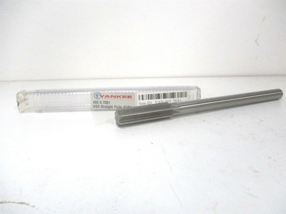 Yankee (433-0.7031) 25/64" x 45/64" x 9" OAL HSS Straight Chucking Reamer 