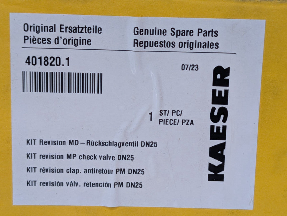 Kaeser Genuine Parts DN25 MP Check Valve Kit, Used, Pre-Owned, As Shown