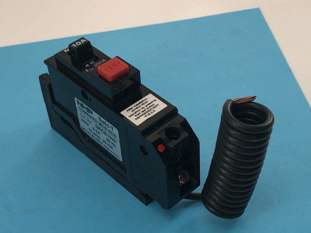 NHP Safe-T Breaker SRCB1030 10amp, 240v, 50Hz, Combined MCB-RCD  **NEW**