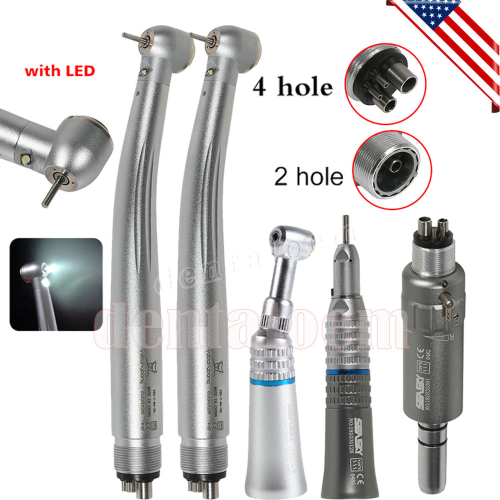 Dental E-generator LED High Speed/Slow Speed Handpiece 4/2Hole Fit NSK Pana Max