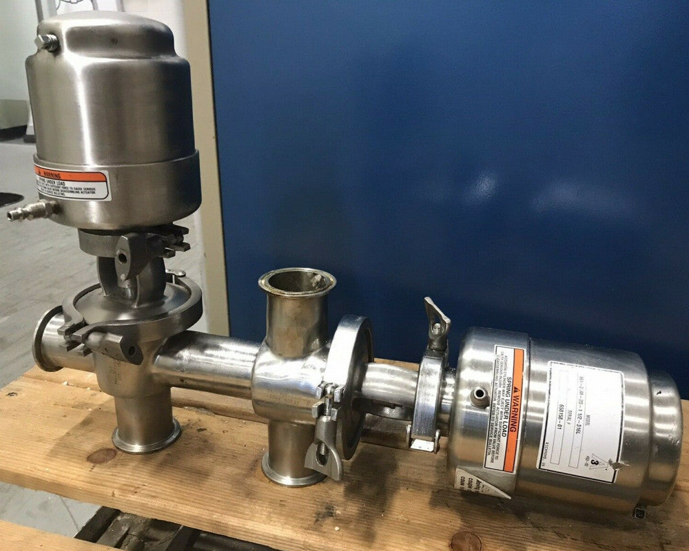 Tri-Flo Air Actuated Valves w/ 361-21M-20-1 1/2-316L & 361-10-A220-2 Actuators