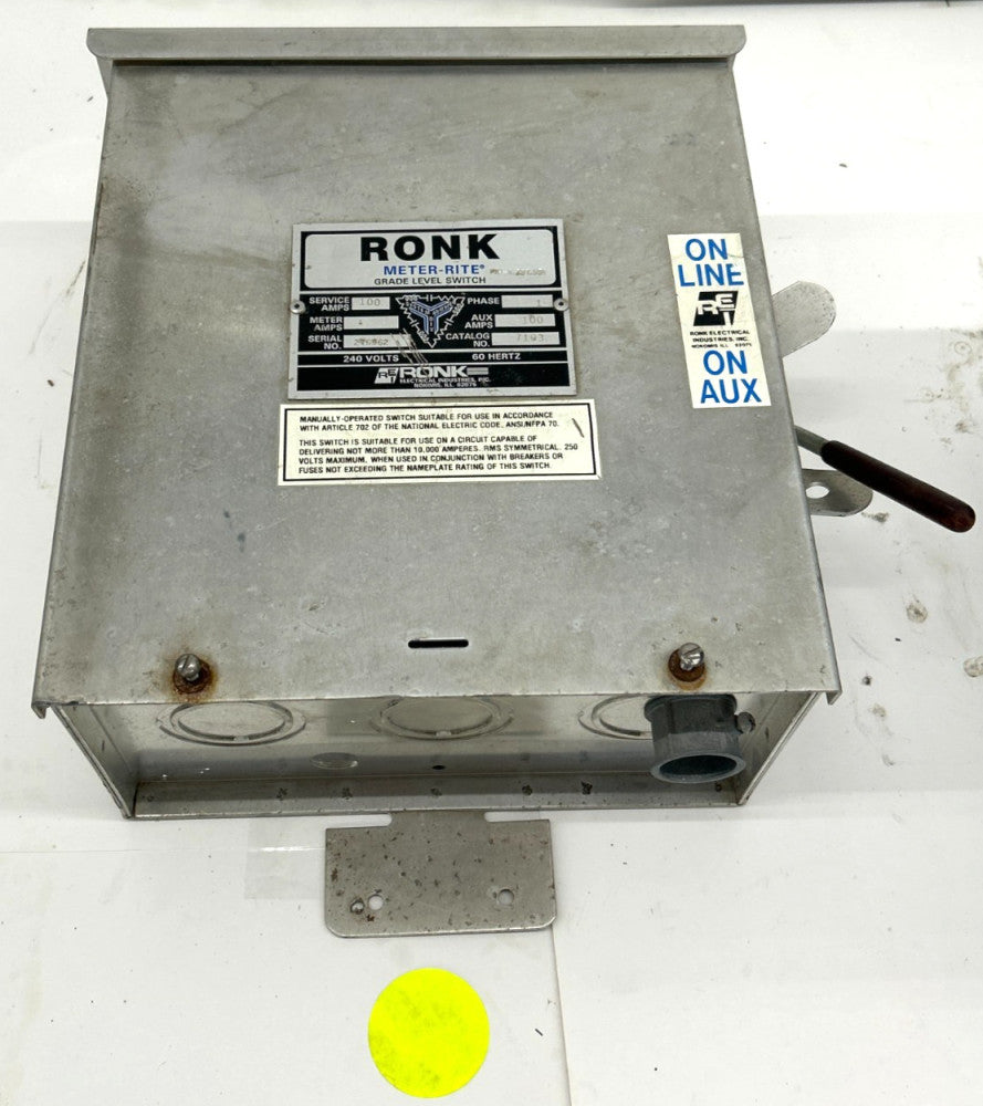 RONK METER-RITE GRADE LEVEL SWITCH 7103  TYPE 3R RAINPROOF ENCLOSURE 240VAC