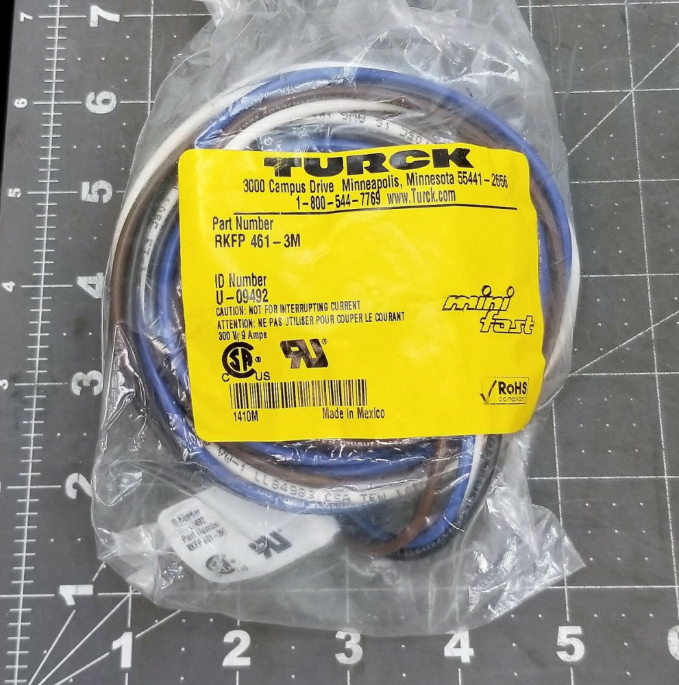 TURCK RFKP 461-3M MINIFAST RECEPTACLE RKFP461-3M [D1B4]