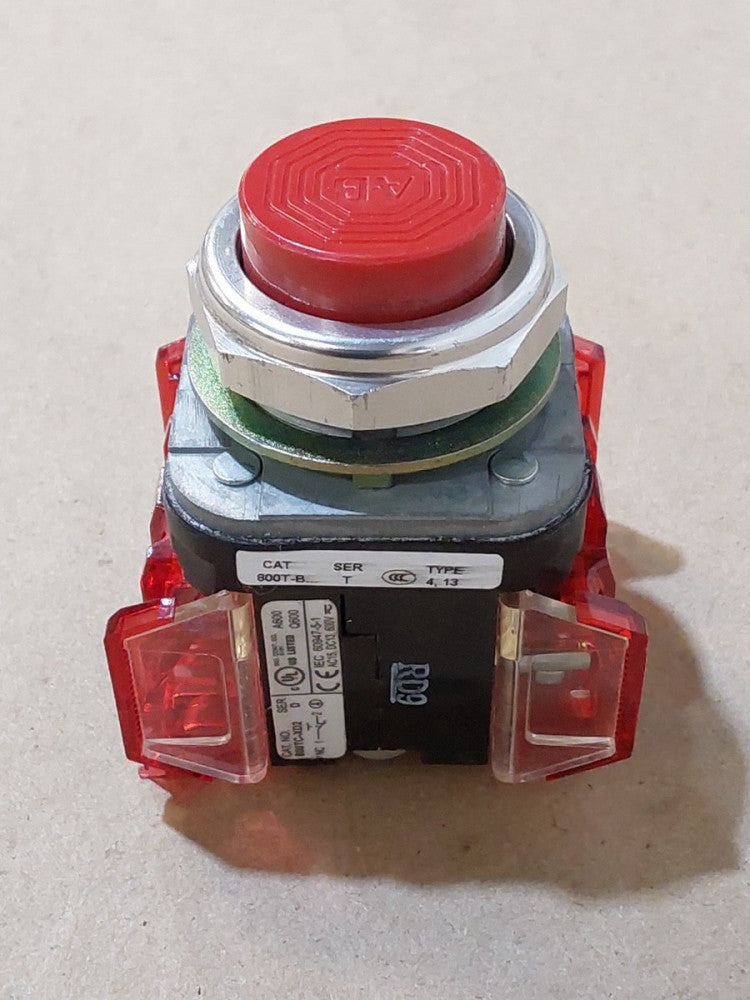 Allen-Bradley 800T-B Ser. T With Allen-Bradley 800TC-XD2 Ser. D  Red Button 
