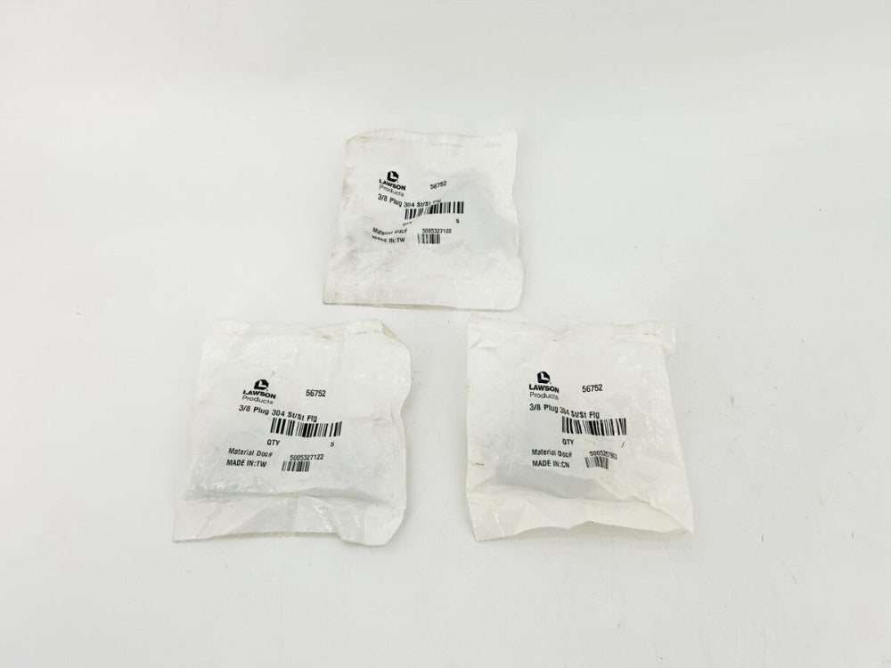 Lot of 15 New Lawson 56752 Square Head Plugs 3/8" 304 Stainless Steel