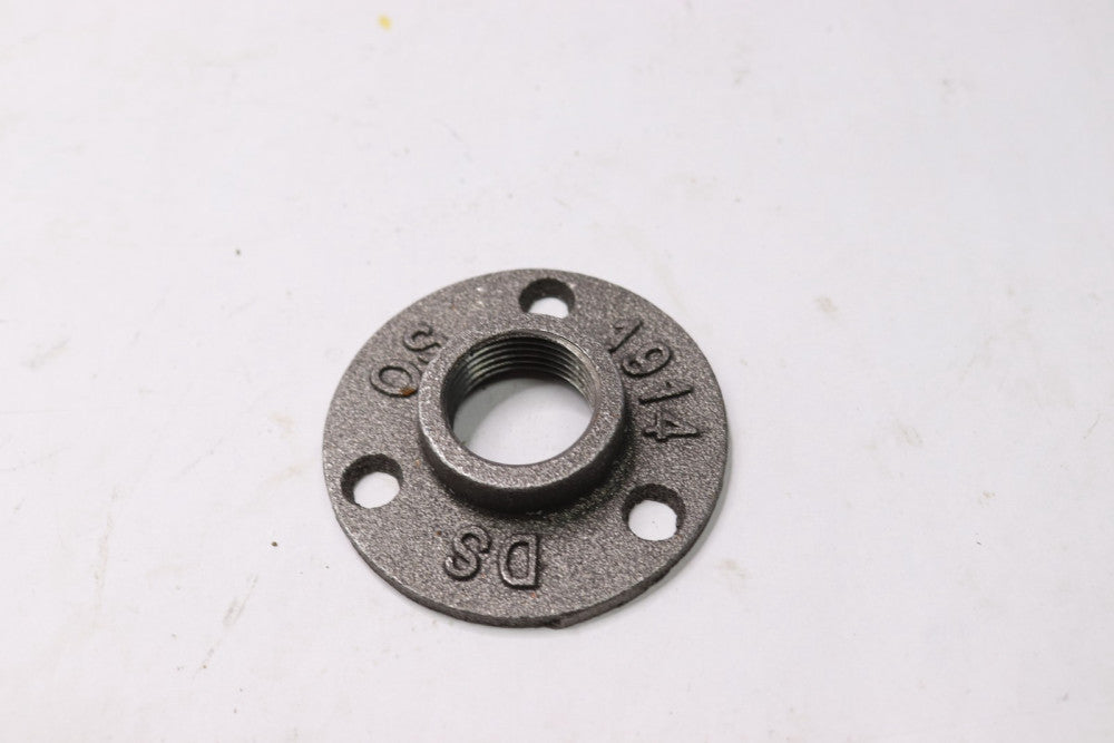 (10-Pk) Pipe Decor Floor Flange Black Malleable Iron 1" PDB F-1