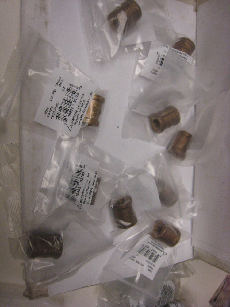 10 Anderson Metals Pipe Coupling, Lead Free Rough Brass, 1/4-In. 122835 148-6208