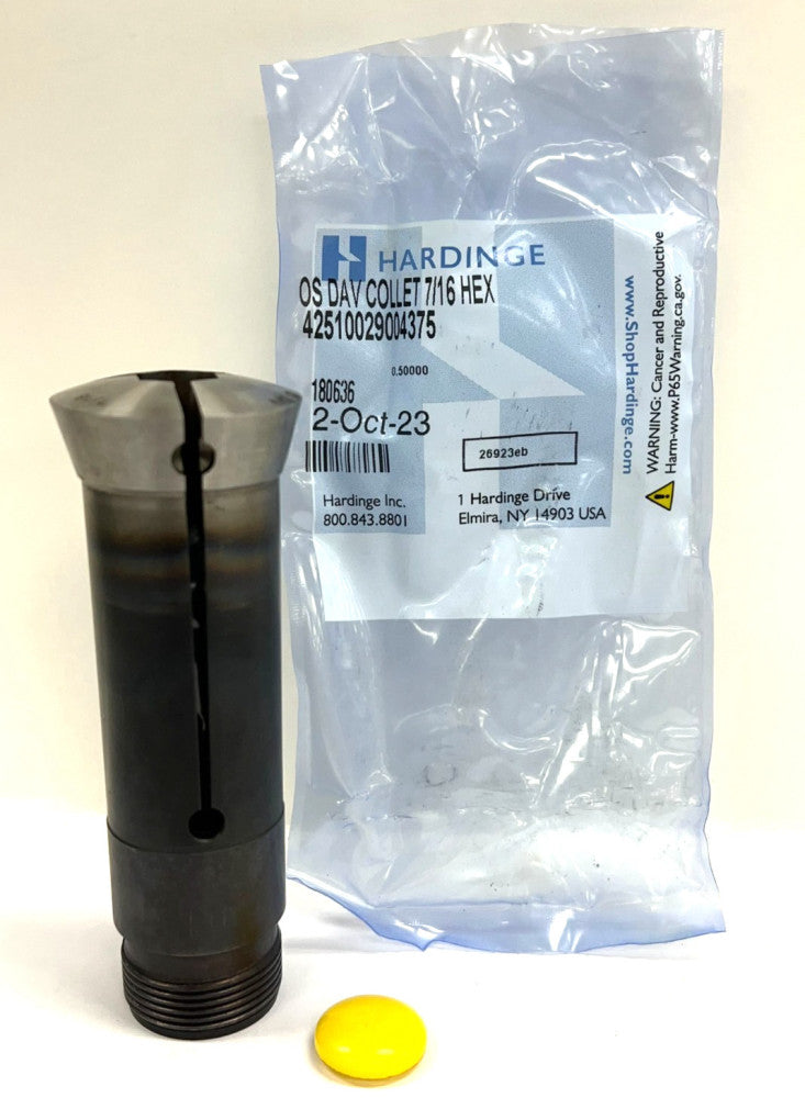 HARDINGE 7/16" OVERSIZE DAVENPORT COLLET OAL 4-1/2'
